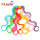 Synthetic Curly Rainbow Colored One Clip Hair Extension